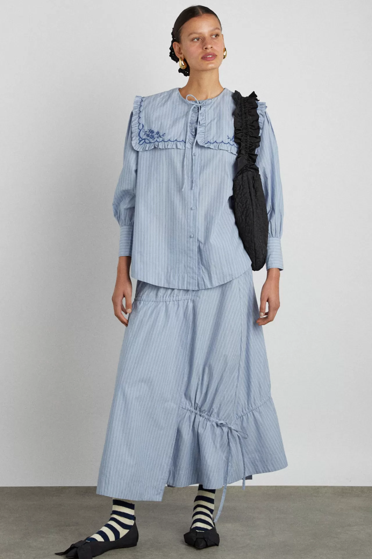 Online Damson Madder nordine square collar blouse - stripe blue