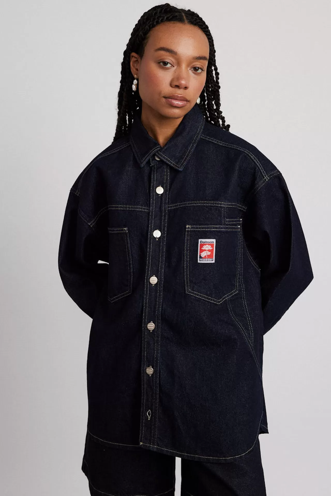 Store Damson Madder nova oversized shacket - indigo darkindigo