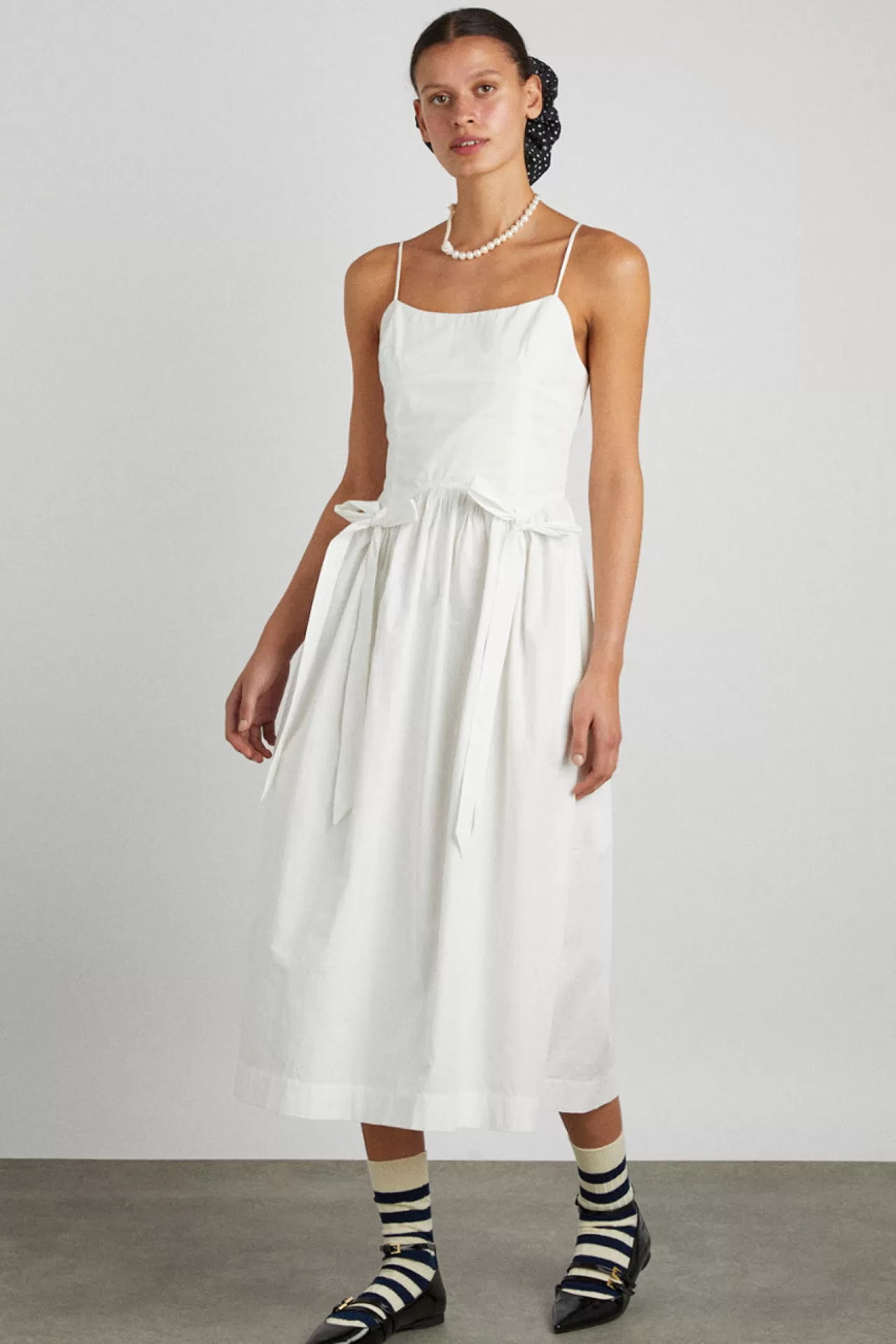 Shop Damson Madder penelope apron dress - white