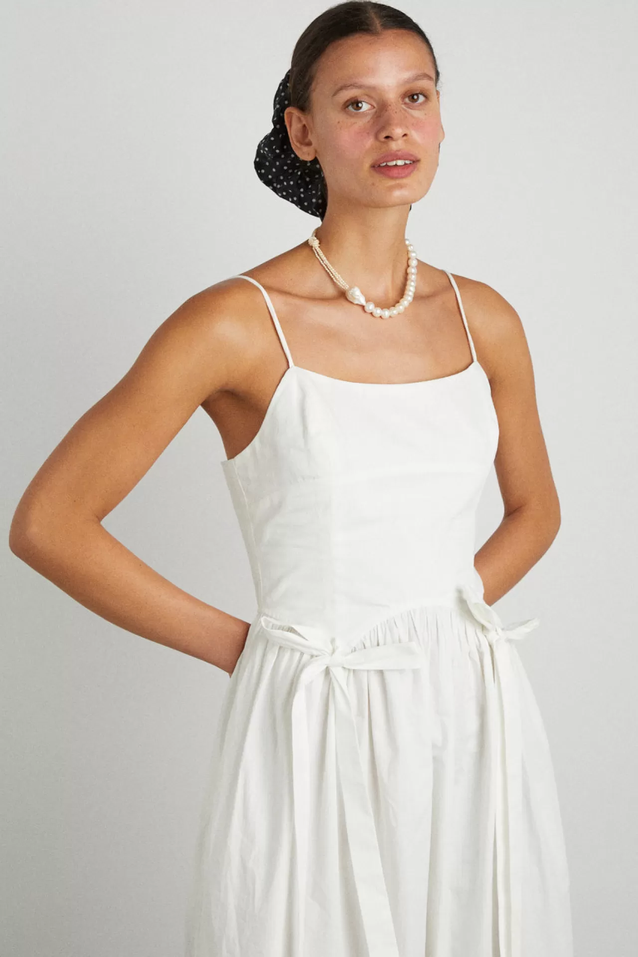 Shop Damson Madder penelope apron dress - white