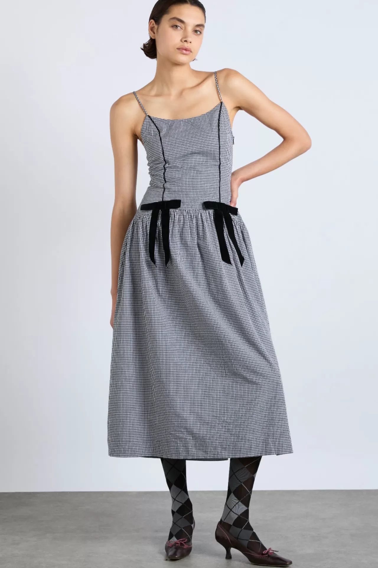 Flash Sale Damson Madder persephone midi dress - gingham black