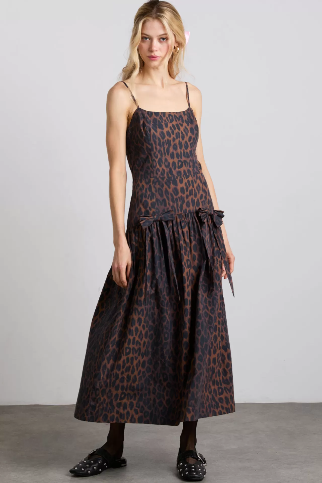 Flash Sale Damson Madder persephone midi dress - dark leopard