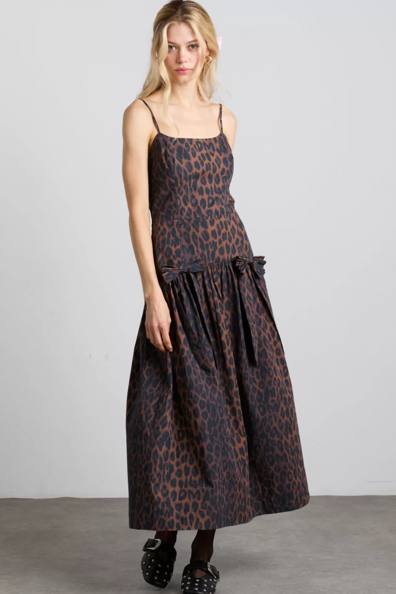 Flash Sale Damson Madder persephone midi dress - dark leopard