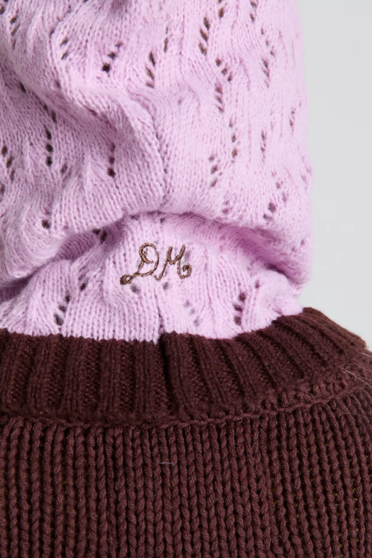 Cheap Damson Madder pointelle hood in pink u0026 choc pink/choc