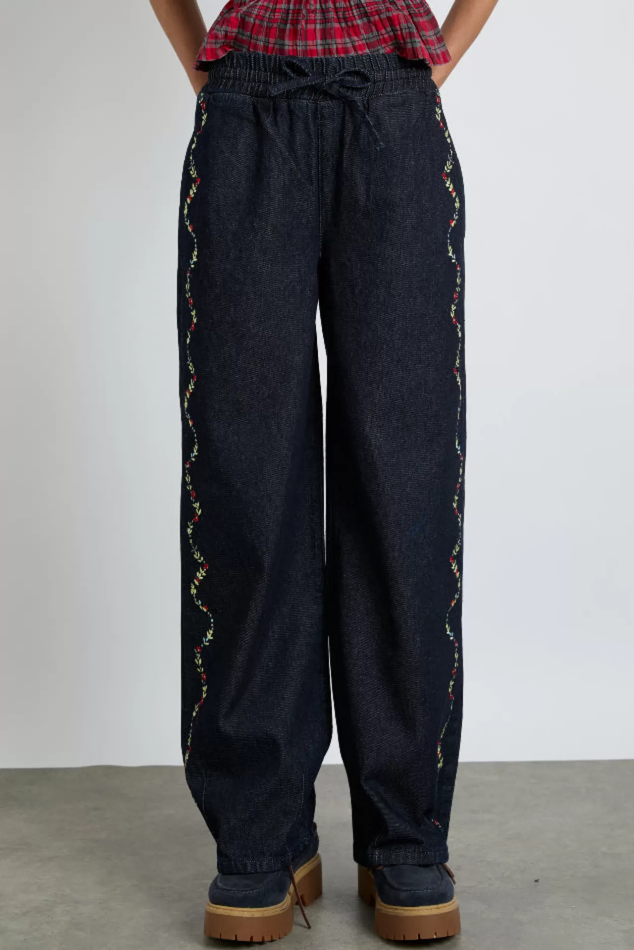 Cheap Damson Madder rafe jeans - embroidered floral indigo