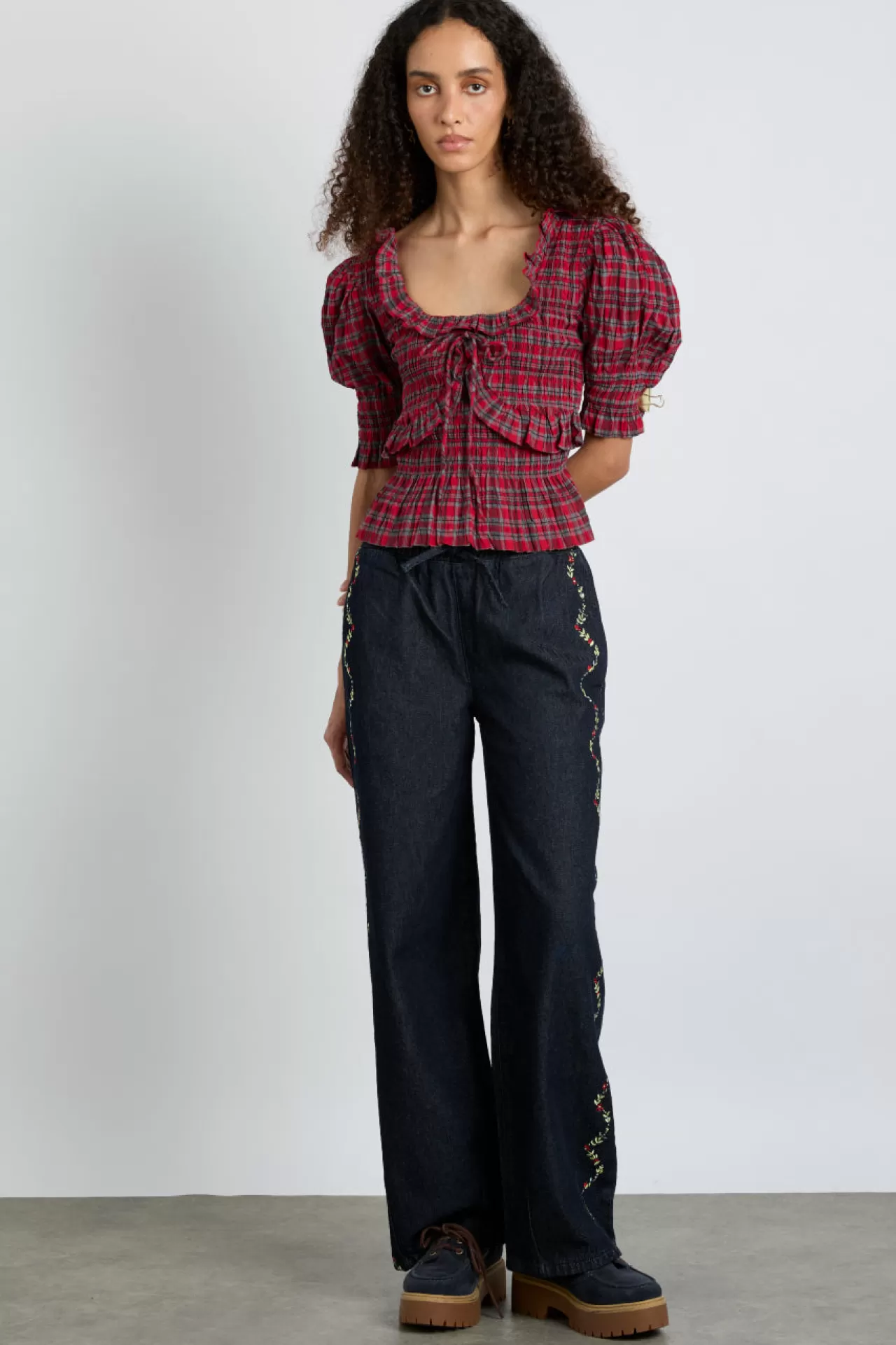 Cheap Damson Madder rafe jeans - embroidered floral indigo