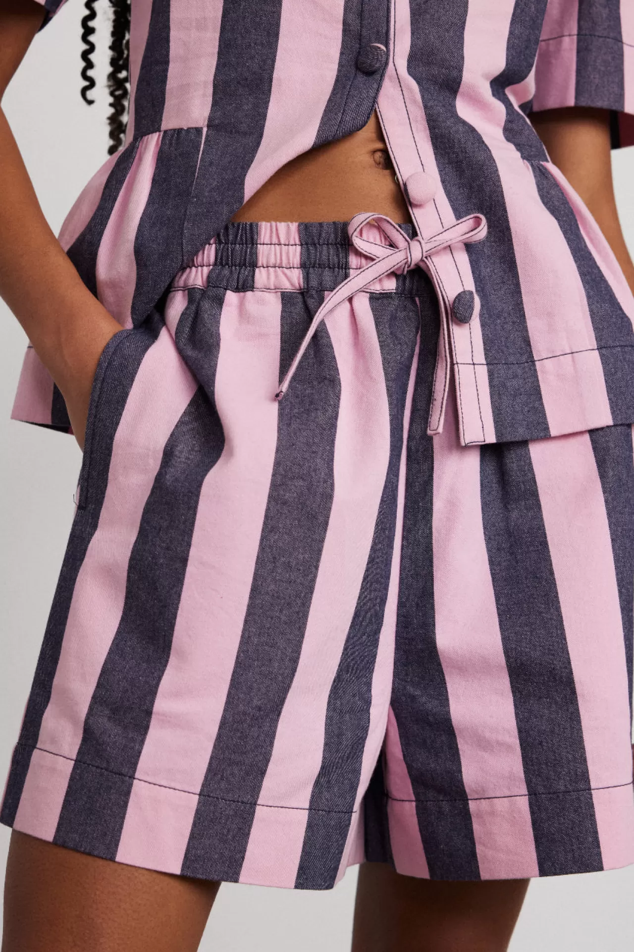 Sale Damson Madder rafe shorts - blue pink stripe multi
