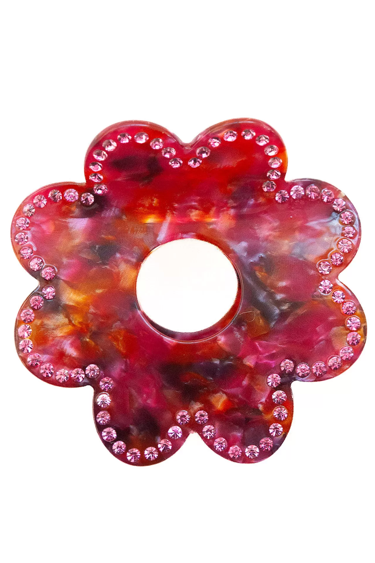 Online Damson Madder recycled acetate daisy tortoiseshell hair clip pink