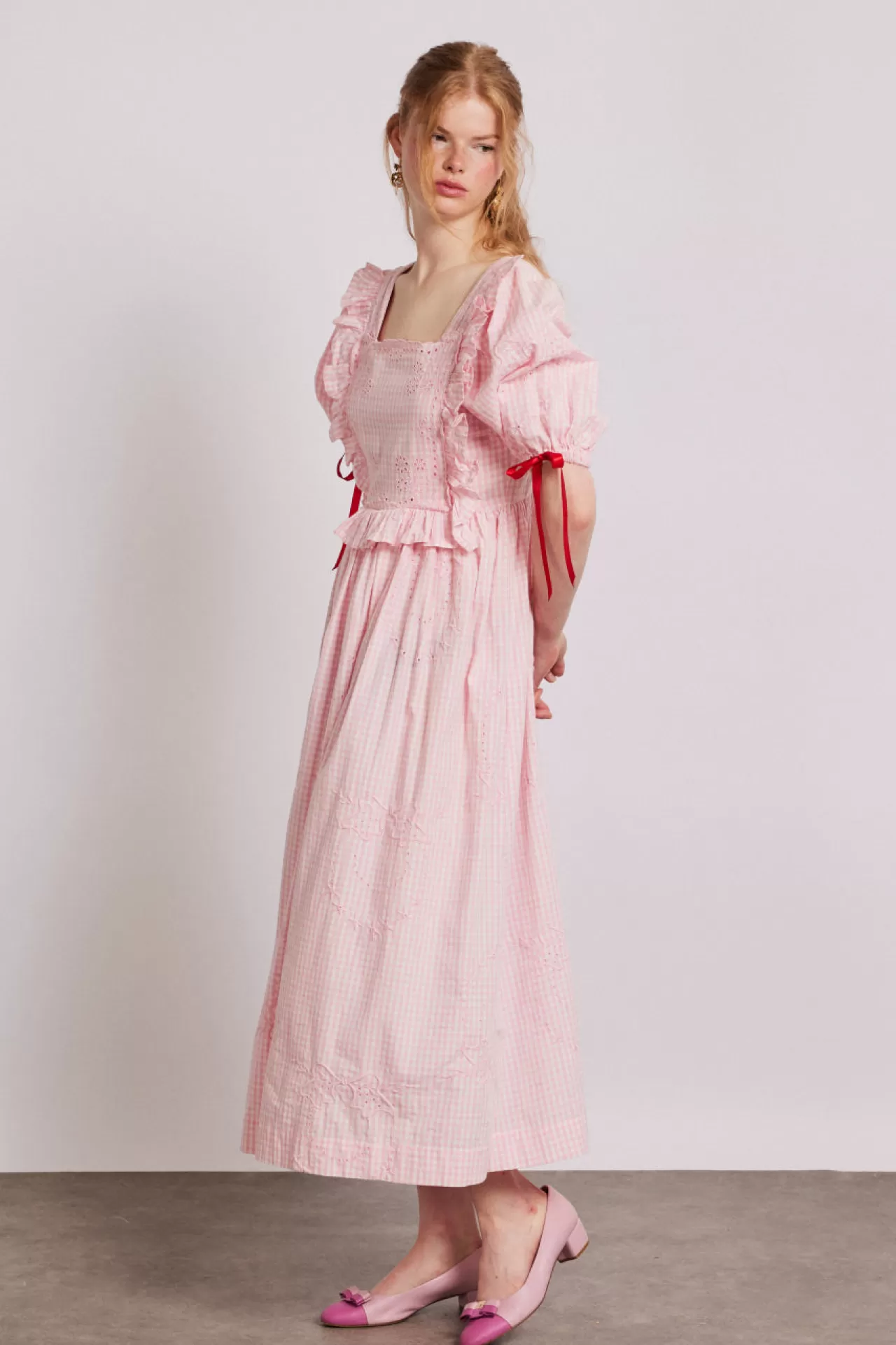 Store Damson Madder rhea dress - gingham pink