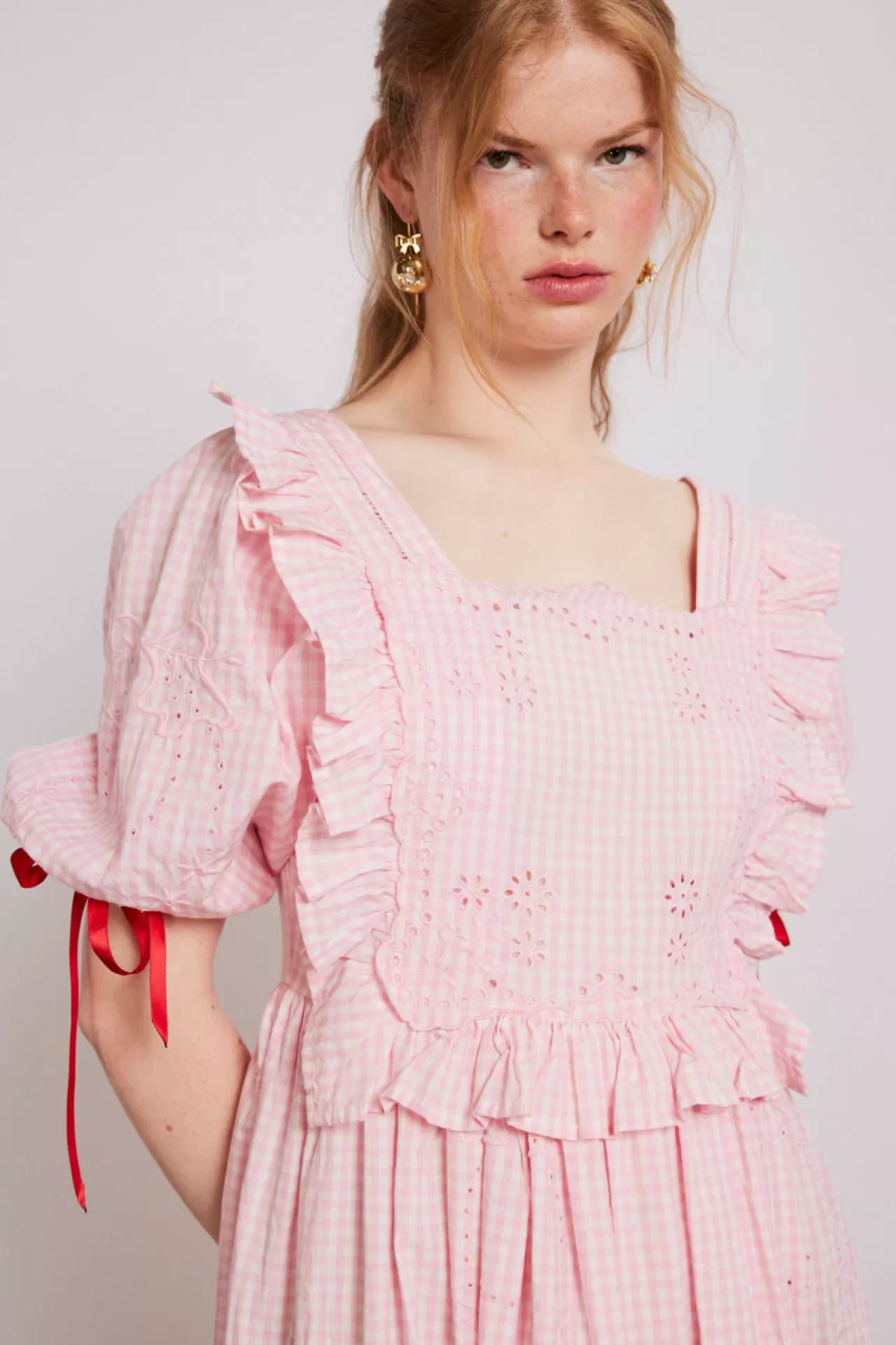 Store Damson Madder rhea dress - gingham pink