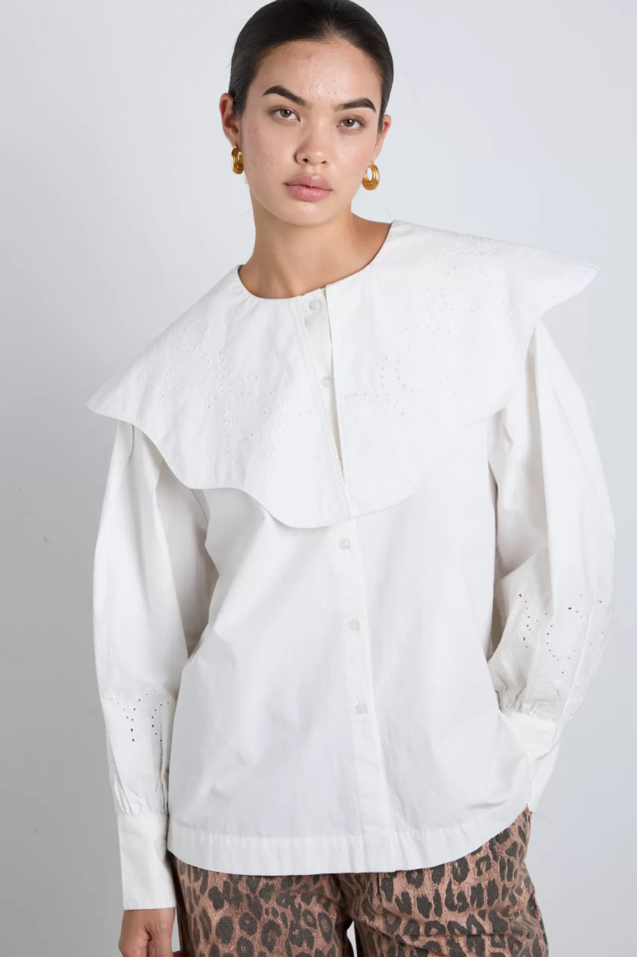 Cheap Damson Madder romeo embroidered blouse - white