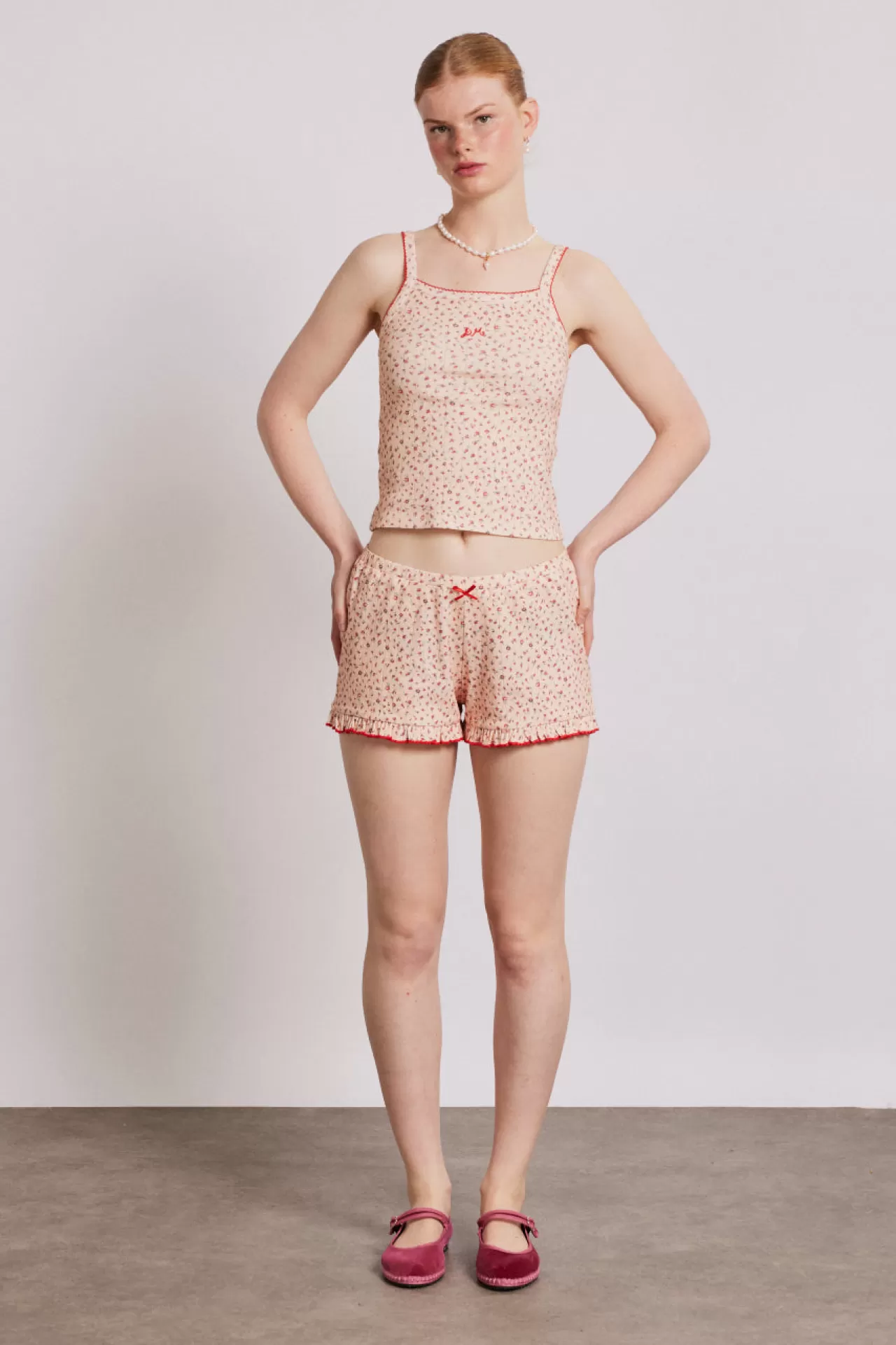 Shop Damson Madder rose print short pink