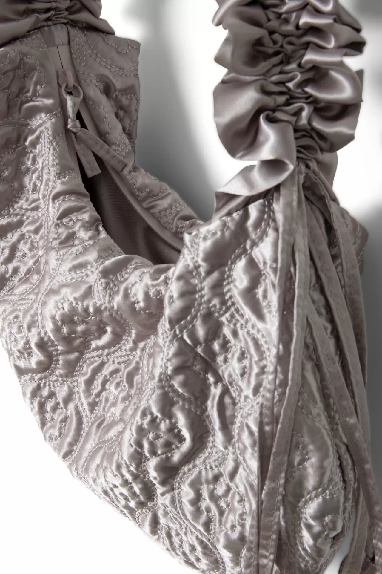 Cheap Damson Madder ruched kidney bag in satin silver