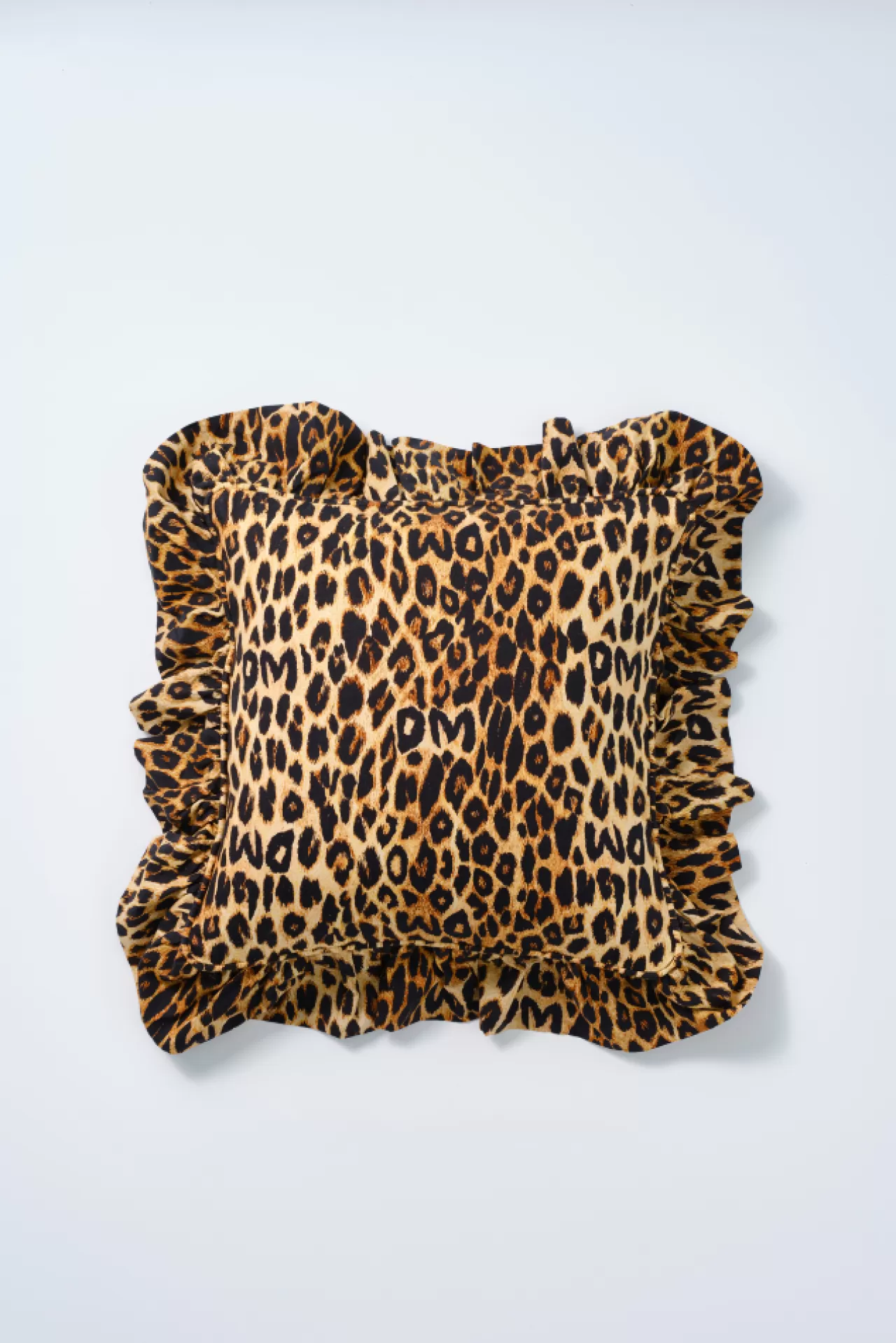 Outlet Damson Madder ruffle square cushion - print leopard