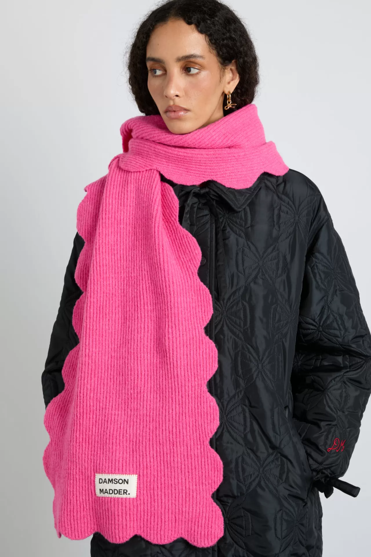 Best Sale Damson Madder scallop scarf pink