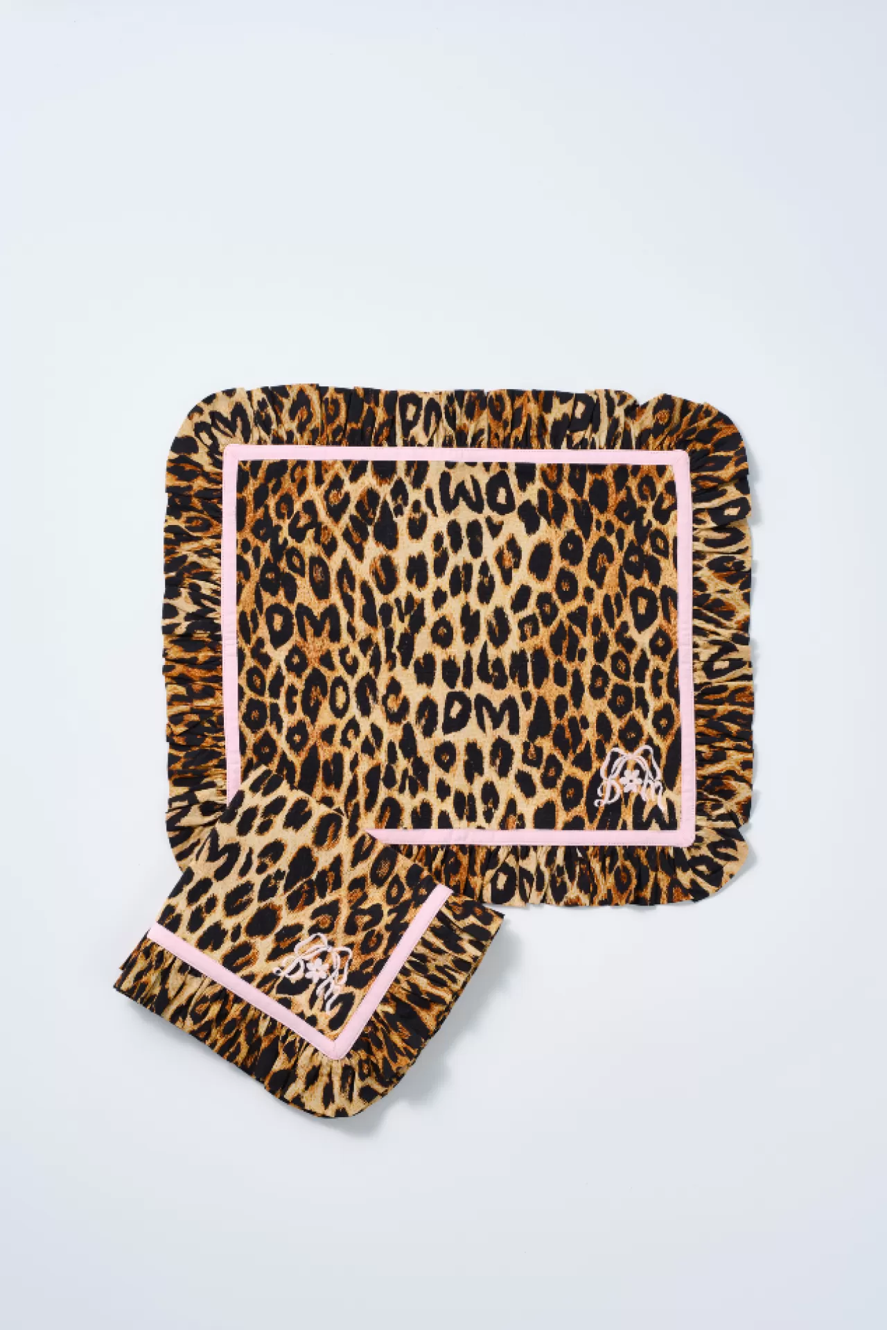 Cheap Damson Madder set of 2 ruffle place mats - leopard