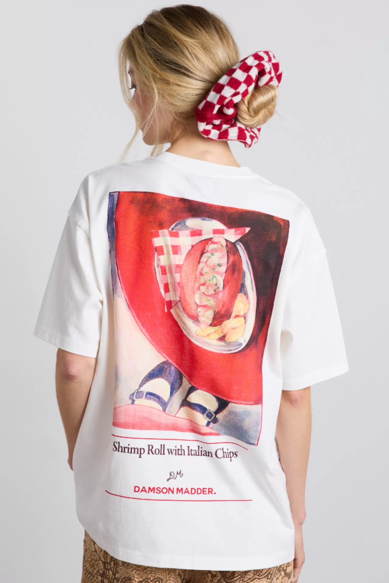 Cheap Damson Madder shrimp roll with chips boyfriend tee - white