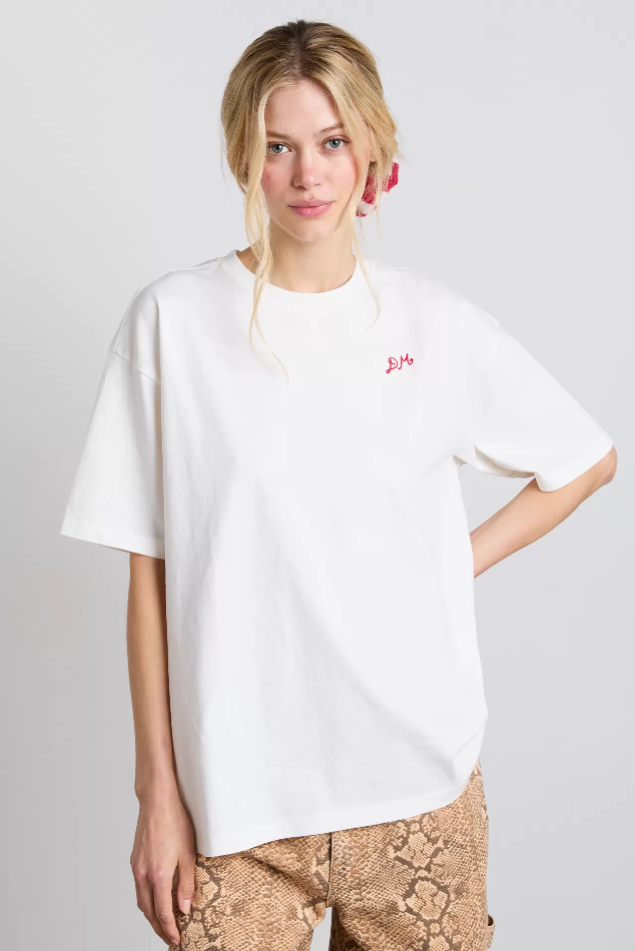 Cheap Damson Madder shrimp roll with chips boyfriend tee - white