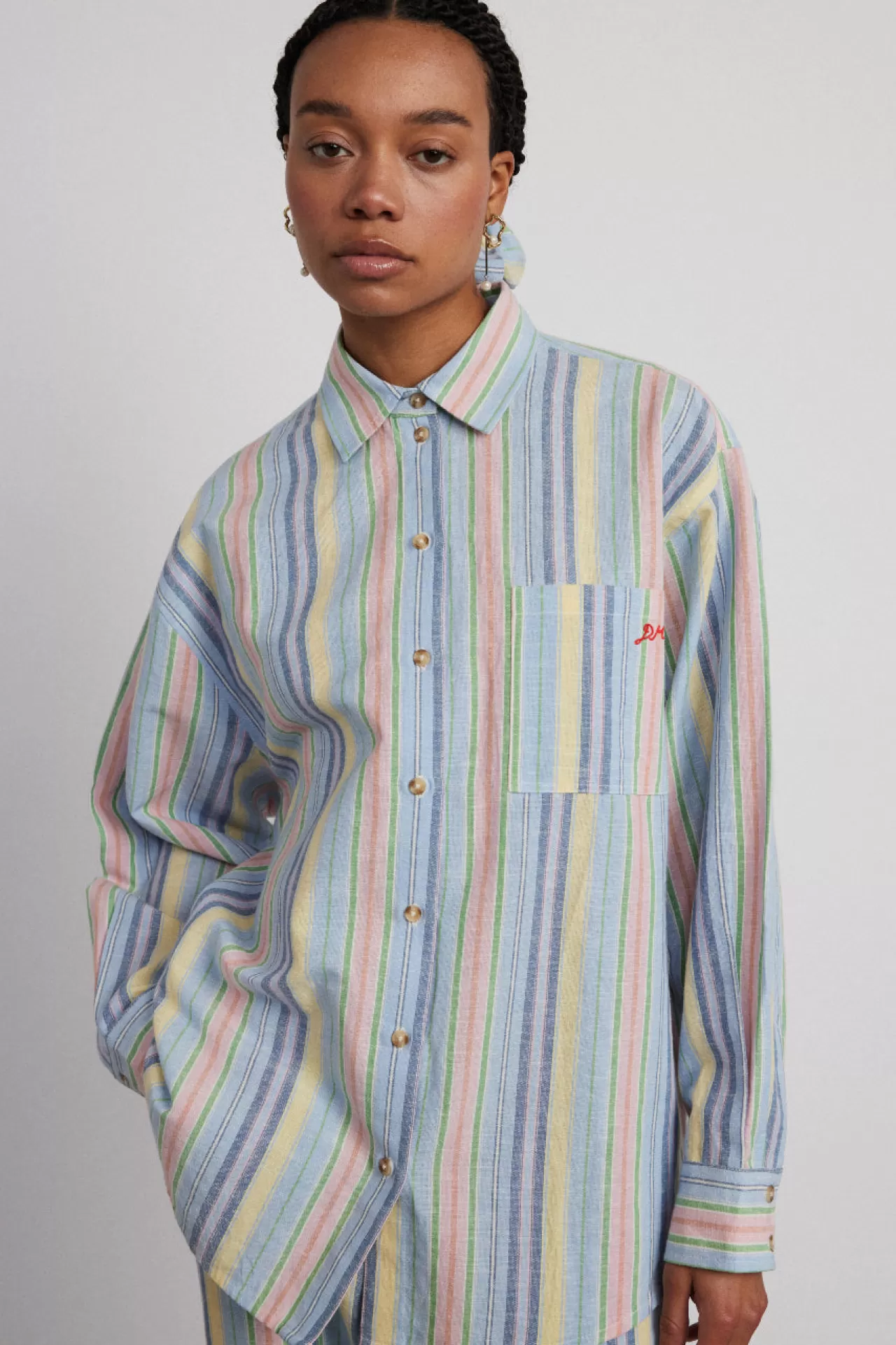 Shop Damson Madder skyla shirt - stripe multi