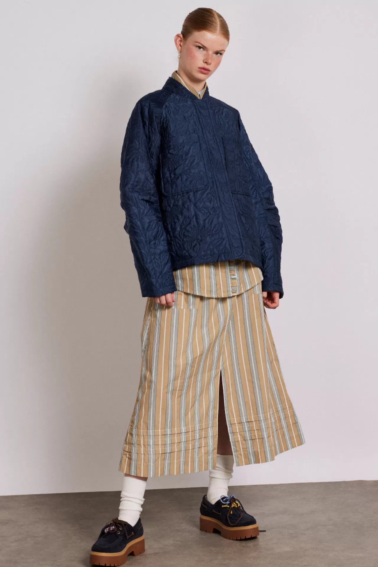 Shop Damson Madder susie quilted reversible bomber navy