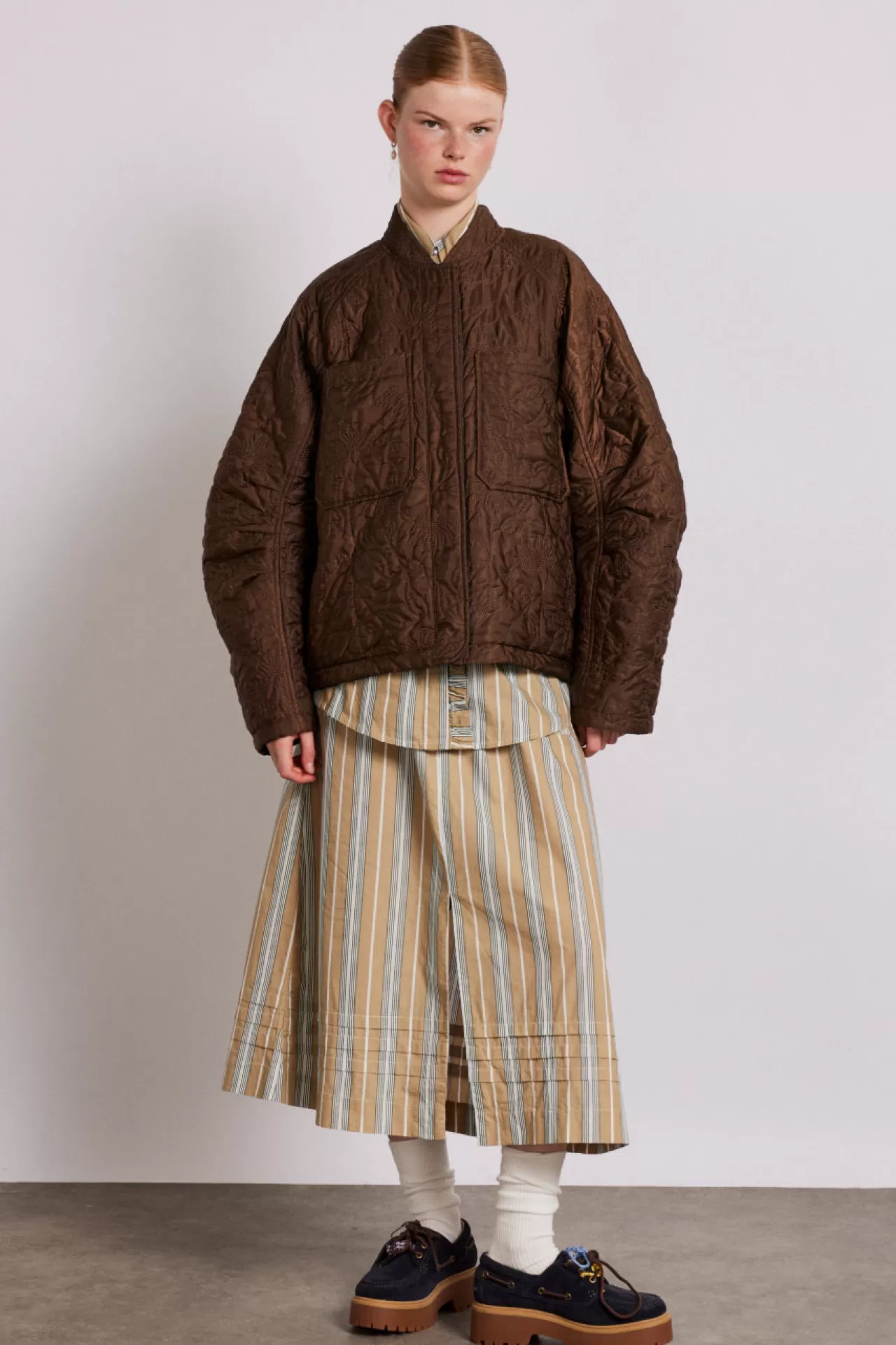 Shop Damson Madder susie quilted reversible bomber navy