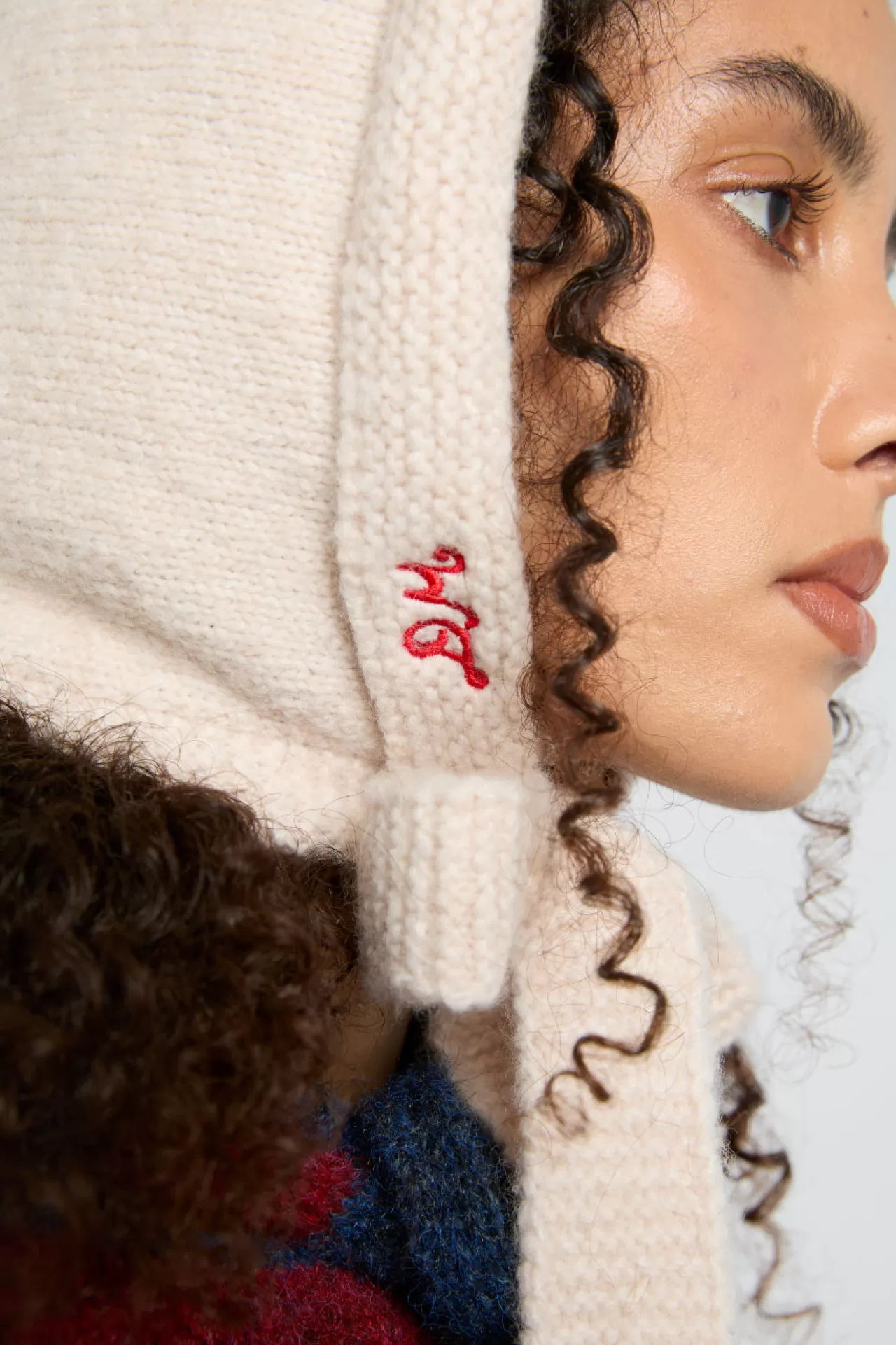 Cheap Damson Madder tie neck bonnet in oatmeal