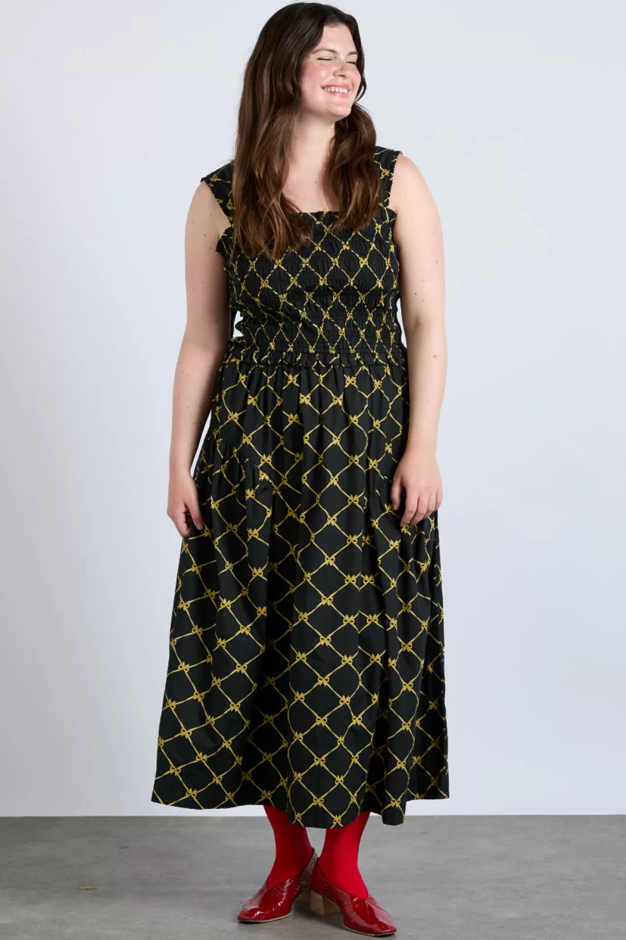 Cheap Damson Madder tish midi dress - bow print black