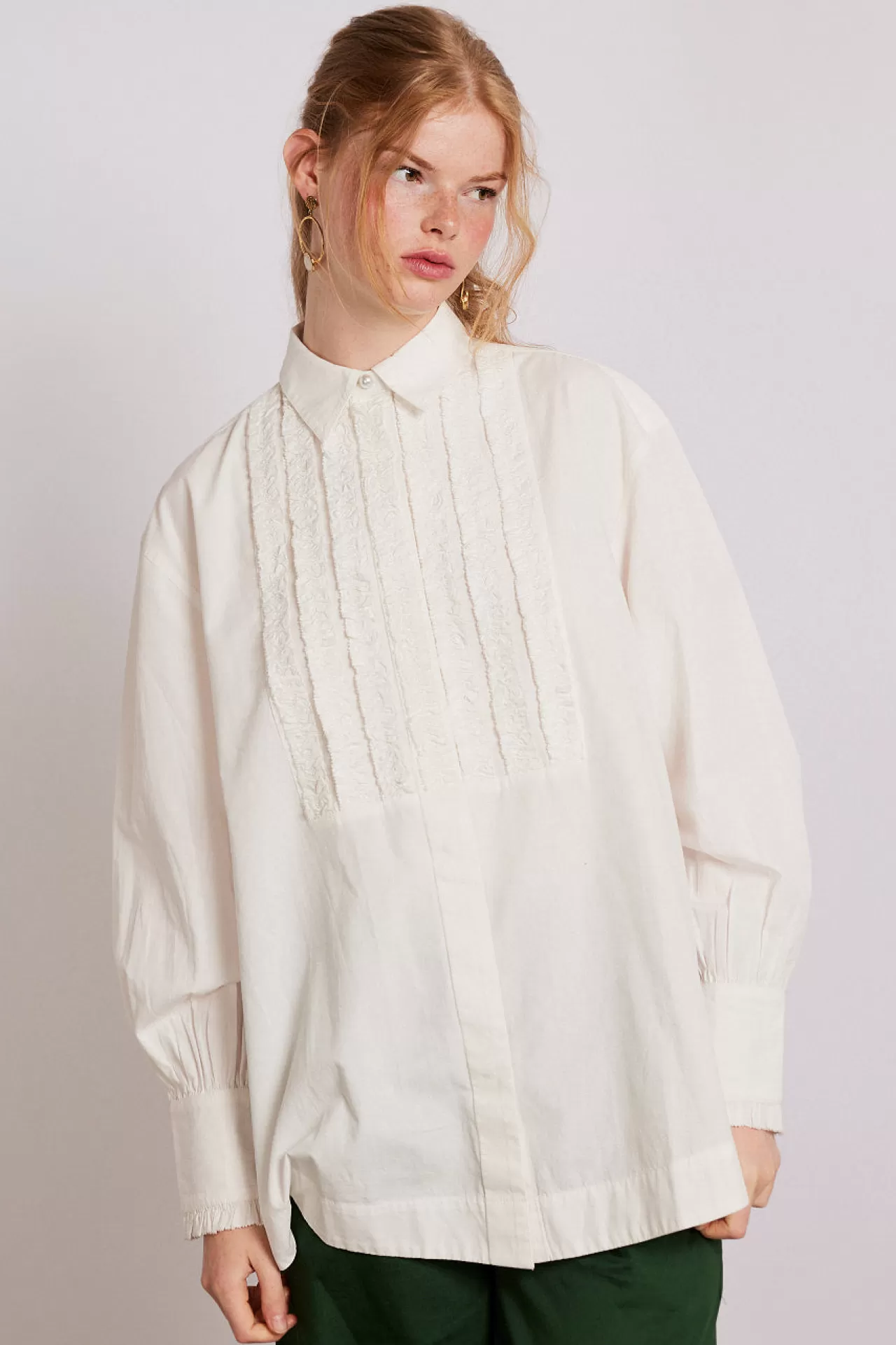 Best Sale Damson Madder tuxedo ruffle shirt white
