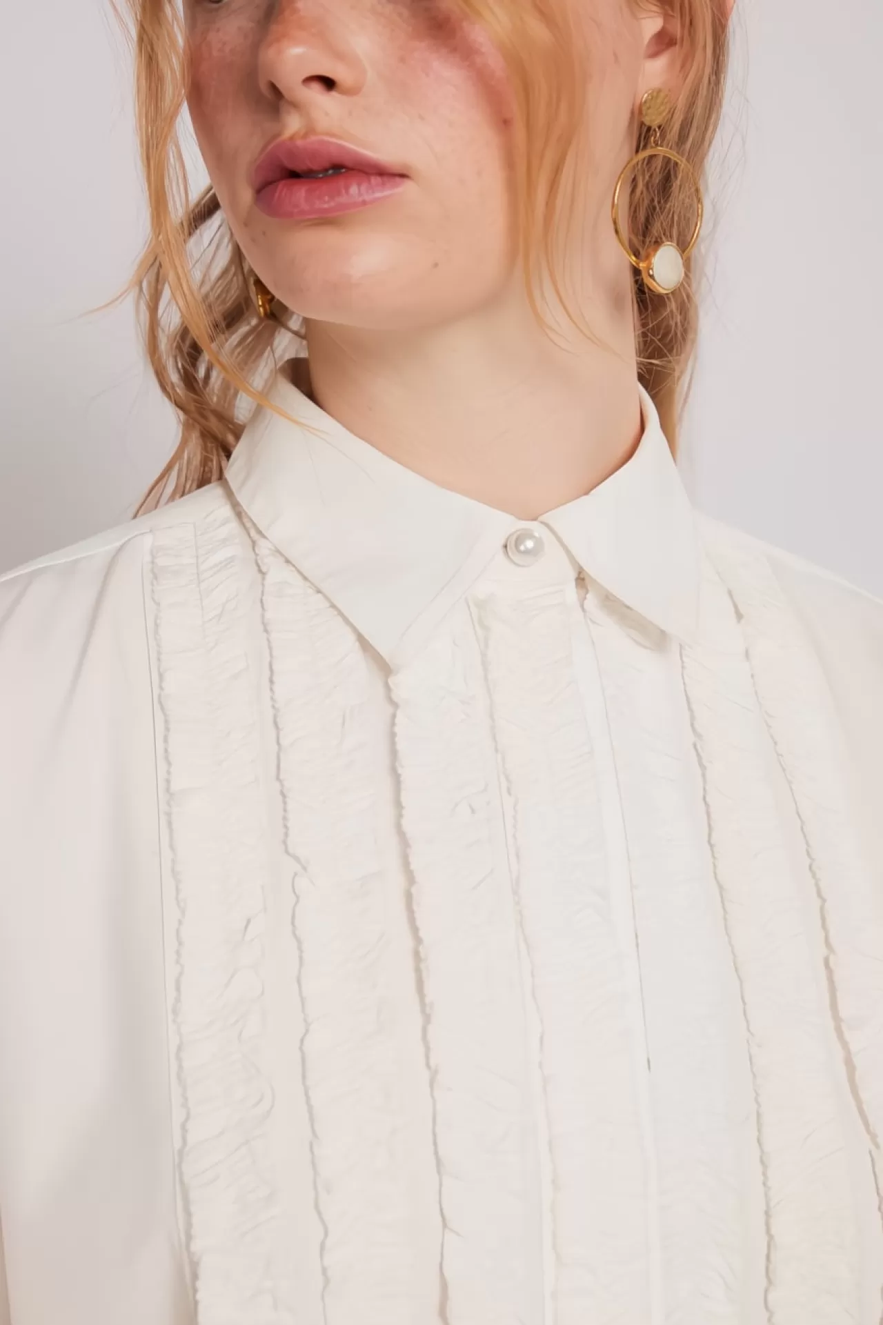 Best Sale Damson Madder tuxedo ruffle shirt white