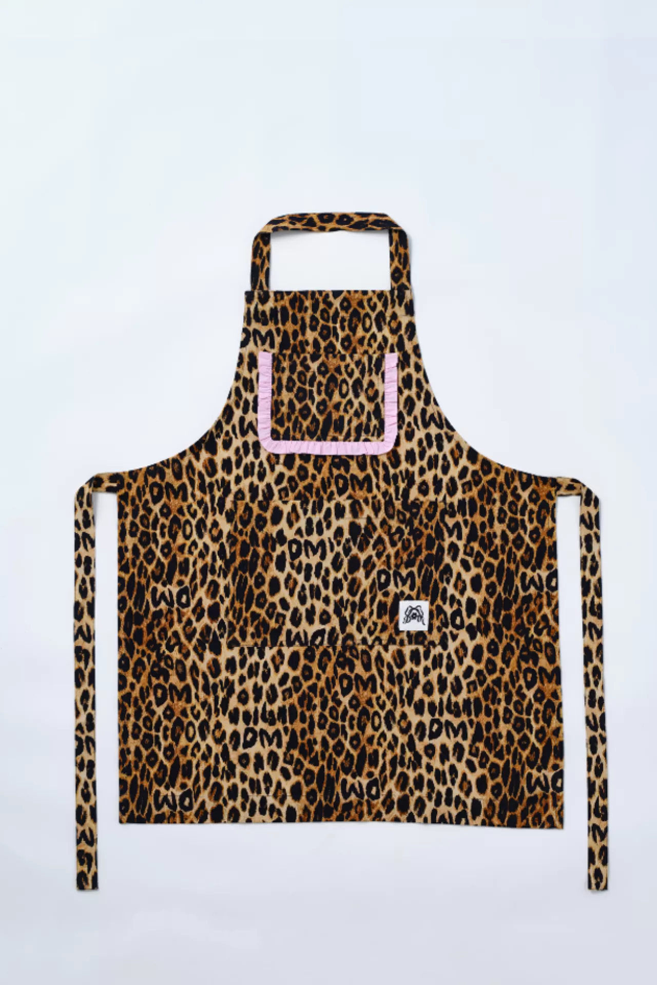 Shop Damson Madder valerie apron - pink ruffle leopard