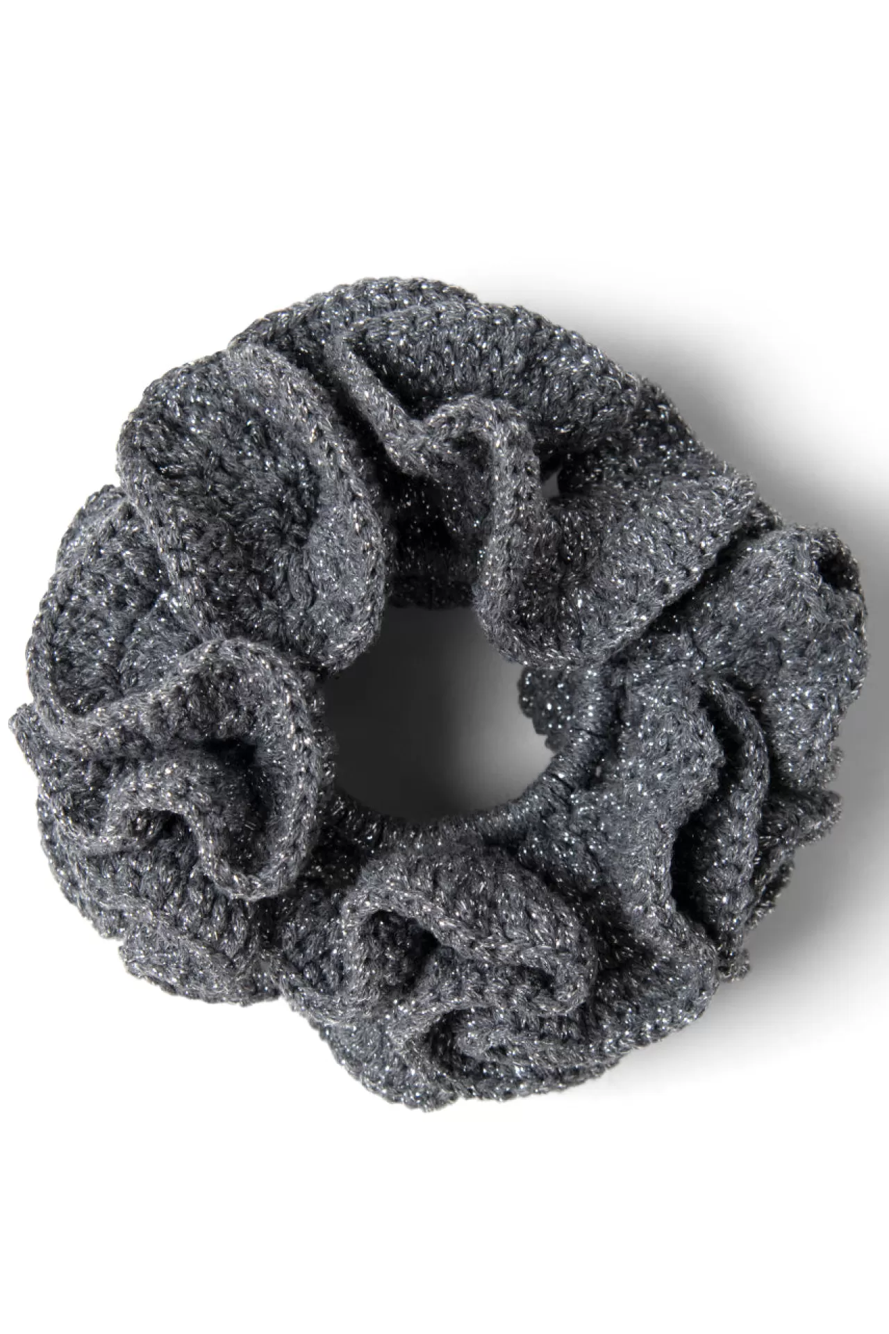 Cheap Damson Madder wiggle crochet scrunchie in metallic knit silver