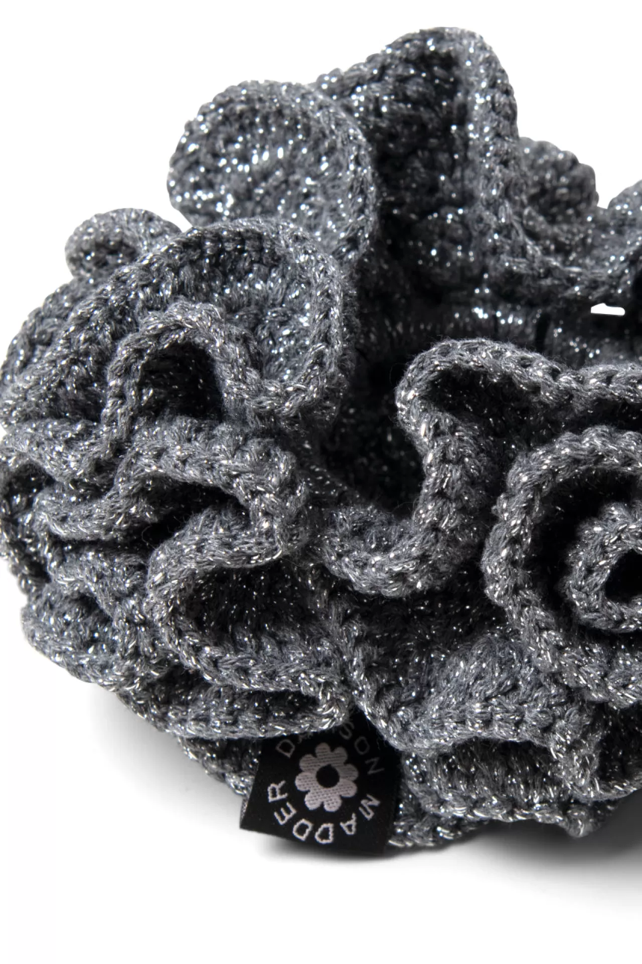 Cheap Damson Madder wiggle crochet scrunchie in metallic knit silver